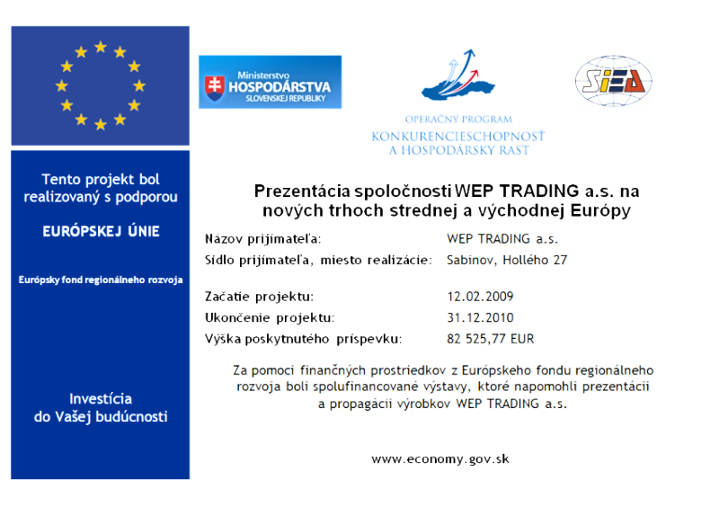 Prezentácia spoločnosti WEPTRADING a.s. na nových trhoch strednej a východnej Európy